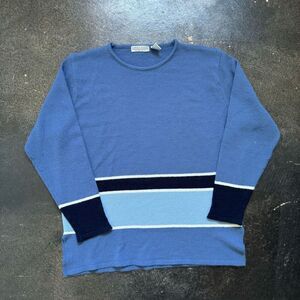 Carolyn Taylor Women’s Blue Long Sleeve Striped Sweater Size XL 100% Acrylic